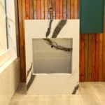 Islamic wudu basin UK White with Black Striped