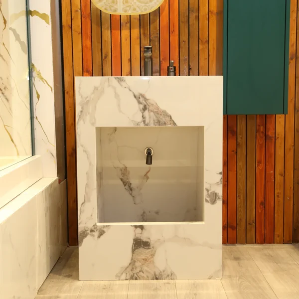 WuduEase Al Buraq Square Dual Wudu Basin UK Bronze Marble