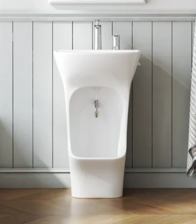 WuduEase Ceramic Easy Dual Level Wudu Basin with Mixer