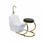 Foot Bath Wudu Basin with Chair Brushed Brass