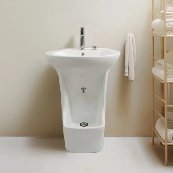 Dual Level Ceramic Wudu Basin with Mixer