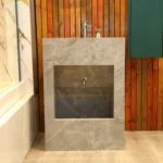 WuduEase Al Buraq Square Dual Wudu Basin Grey Marble